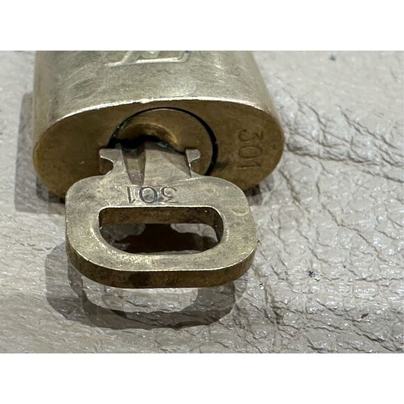 Louis Vuitton Vintage Brass PadLock & Key Lock & Key Authentic #301 - Picture 3 of 3